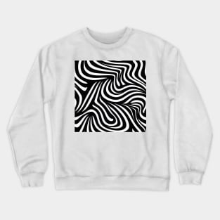 Hypnotic Black and White Swirls Crewneck Sweatshirt